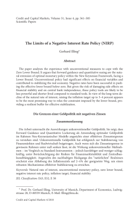 The Limits of a Negative Interest Rate Policy (NIRP)