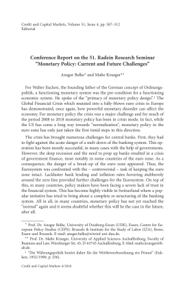 Conference Report on the 51. Radein Research Seminar “Monetary Policy: Current and Future Challenges”