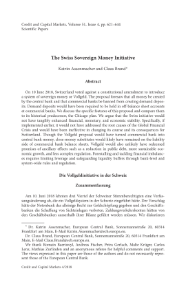 The Swiss Sovereign Money Initiative