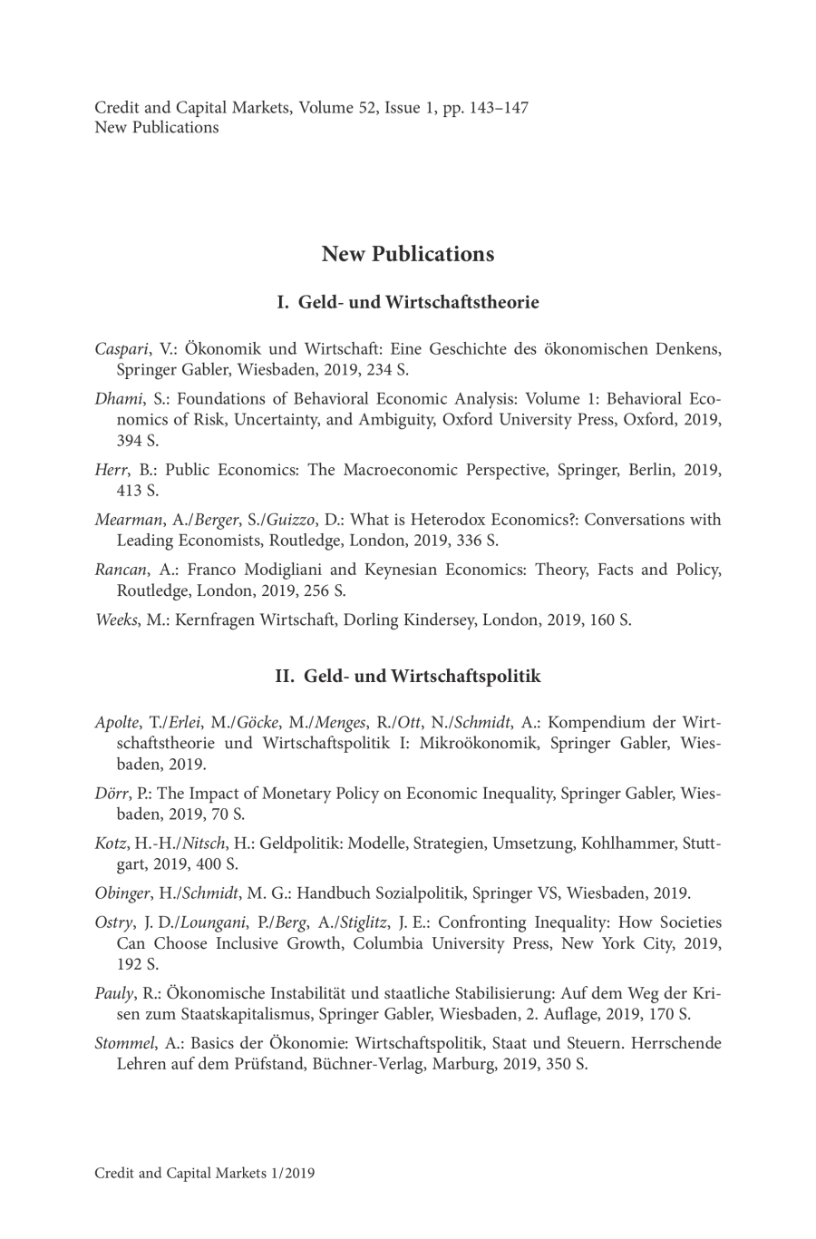 New Publications