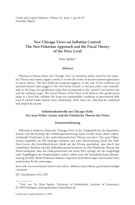 New Chicago Views on Inflation Control: The Neo-Fisherian Approach and the Fiscal Theory of the Price Level