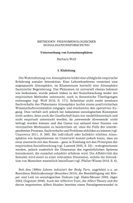 Methoden phänomenologischer Sozialisationsforschung