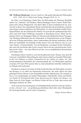 Wolfram Eilenberger: Zeit der Zauberer. Das große Jahrzehnt der Philosophie 1919–1929