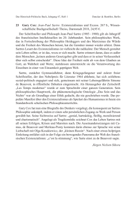 Gary Cox: Jean-Paul Sartre. Existenzialismus und Exzess