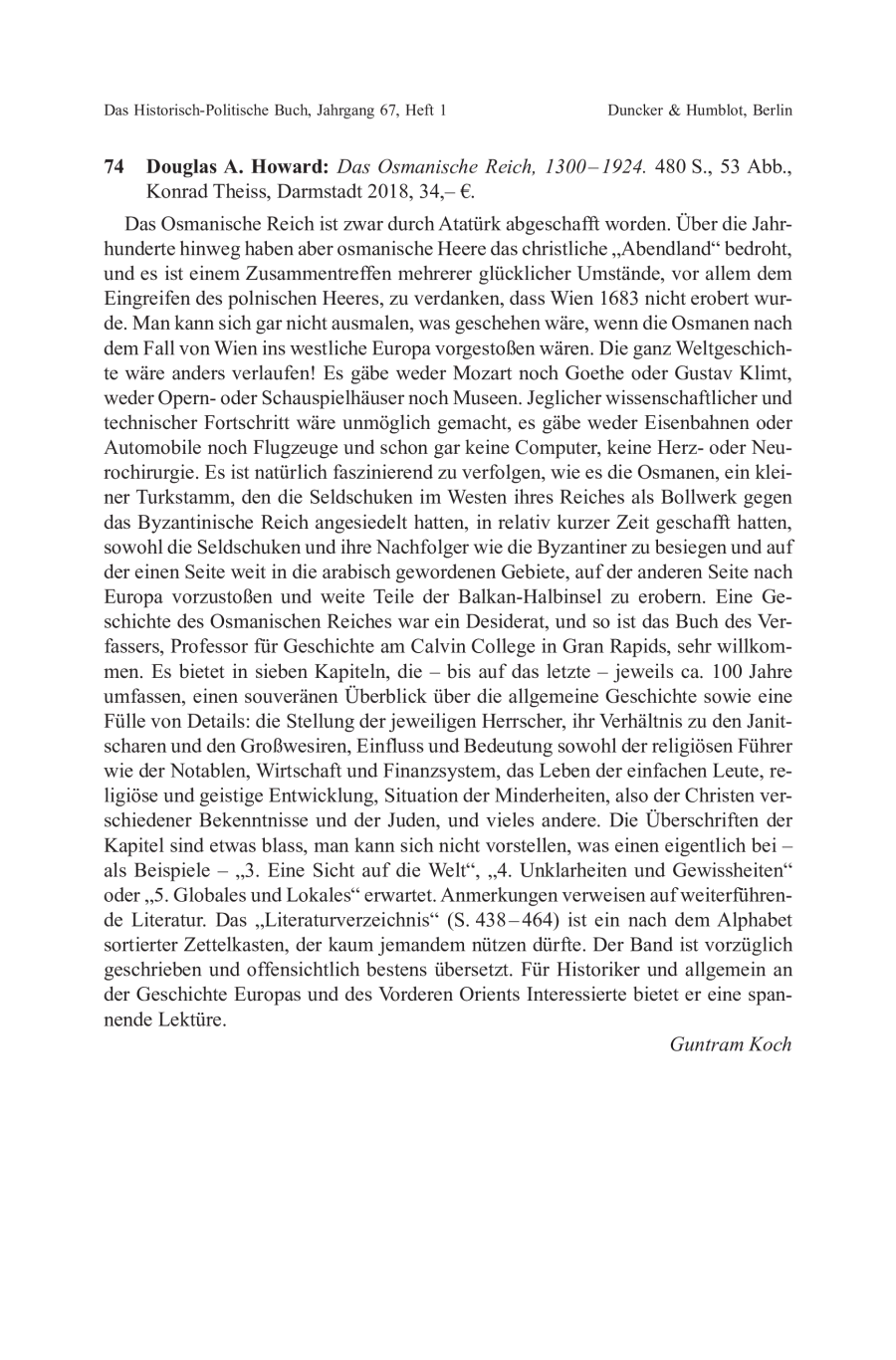 Douglas A. Howard: Das Osmanische Reich, 1300 – 1924