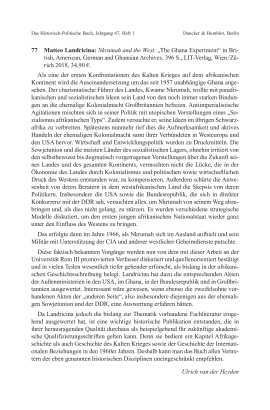 Matteo Landricina: Nkrumah and the West. „The Ghana Experiment“ in British, American, German and Ghanaian Archives