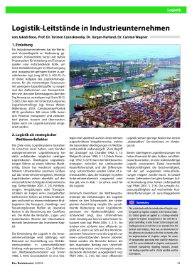 Logistik-Leitstände in Industrieunternehmen