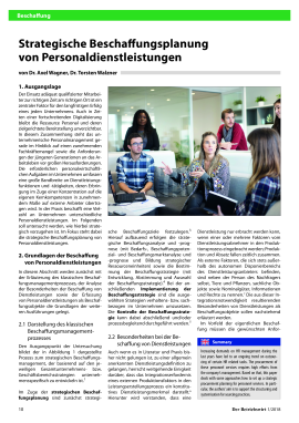 Strategische Beschaffungsplanung von Personaldienstleistungen