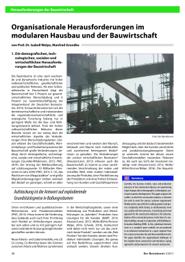 Organisationale Herausforderungen im modularen Hausbau und der Bauwirtschaft