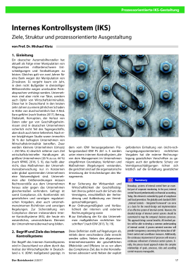 Internes Kontrollsystem (IKS)