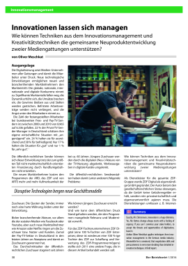 Innovationen lassen sich managen