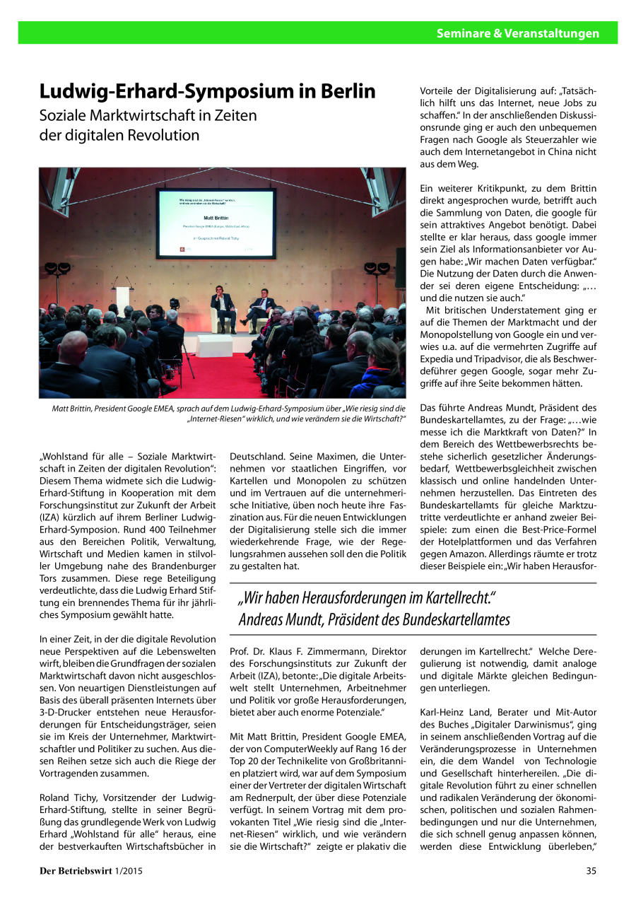Seminare & Veranstaltungen – Stichwortverzeichnis "Der Betriebswirt" 2014