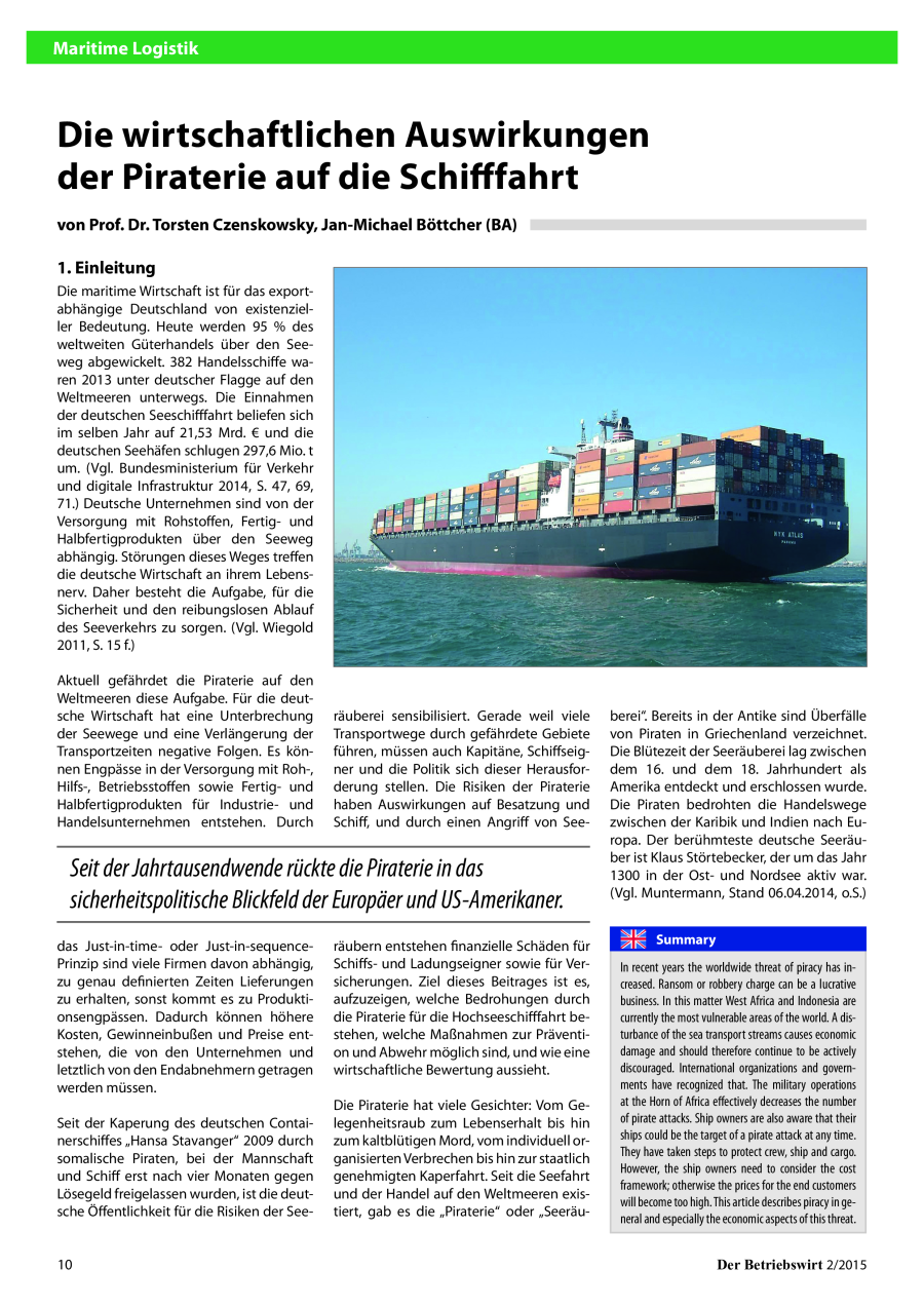 Die wirtschaftlichen Auswirkungen der Piraterie auf die Schifffahrt