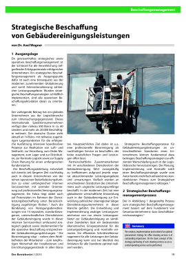 Strategische Beschaffung von Gebäudereinigungsleistungen