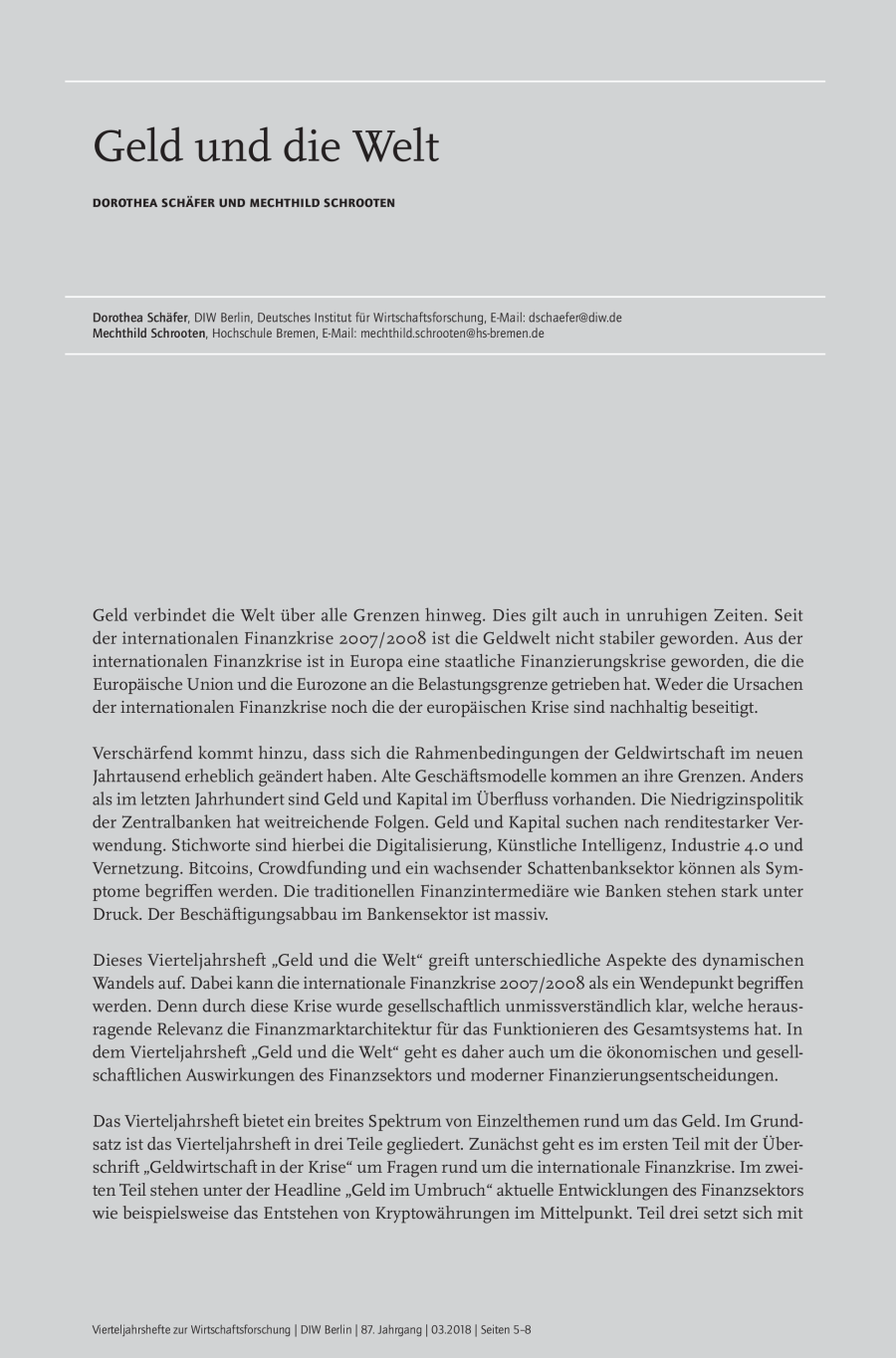 Geld und die Welt