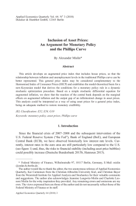 Inclusion of Asset Prices: An Argument for Monetary Policy and the Phillips Curve