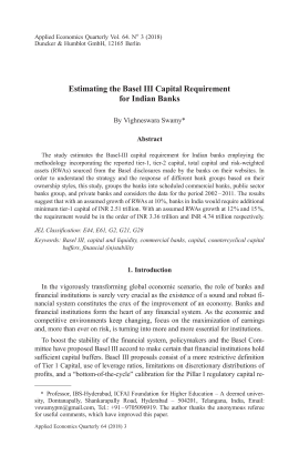 Estimating the Basel III Capital Requirement for Indian Banks
