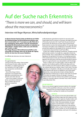 Auf der Suche nach Erkenntnis (Interview mit Roger Myerson, Wirtschaftsnobelpreisträger)