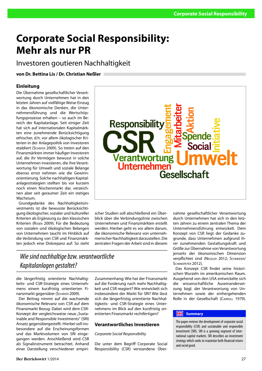 Corporate Social Responsibility: Mehr als nur PR