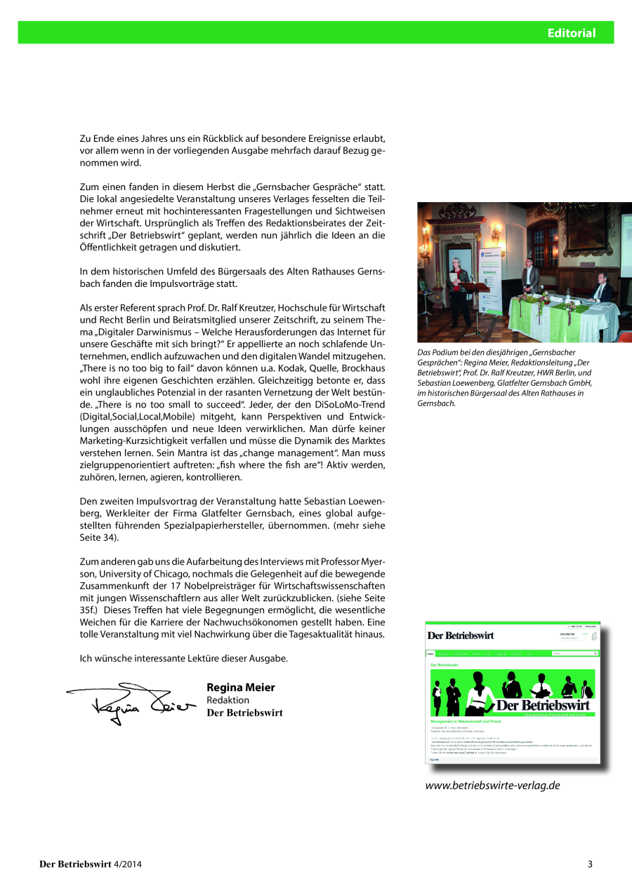 Editorial – Inhalt – Namen & Notizen – Aus den Hochschulen