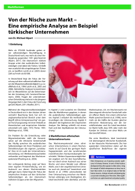 Von der Nische zum Markt