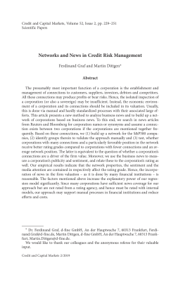 Networks and News in Credit Risk Management