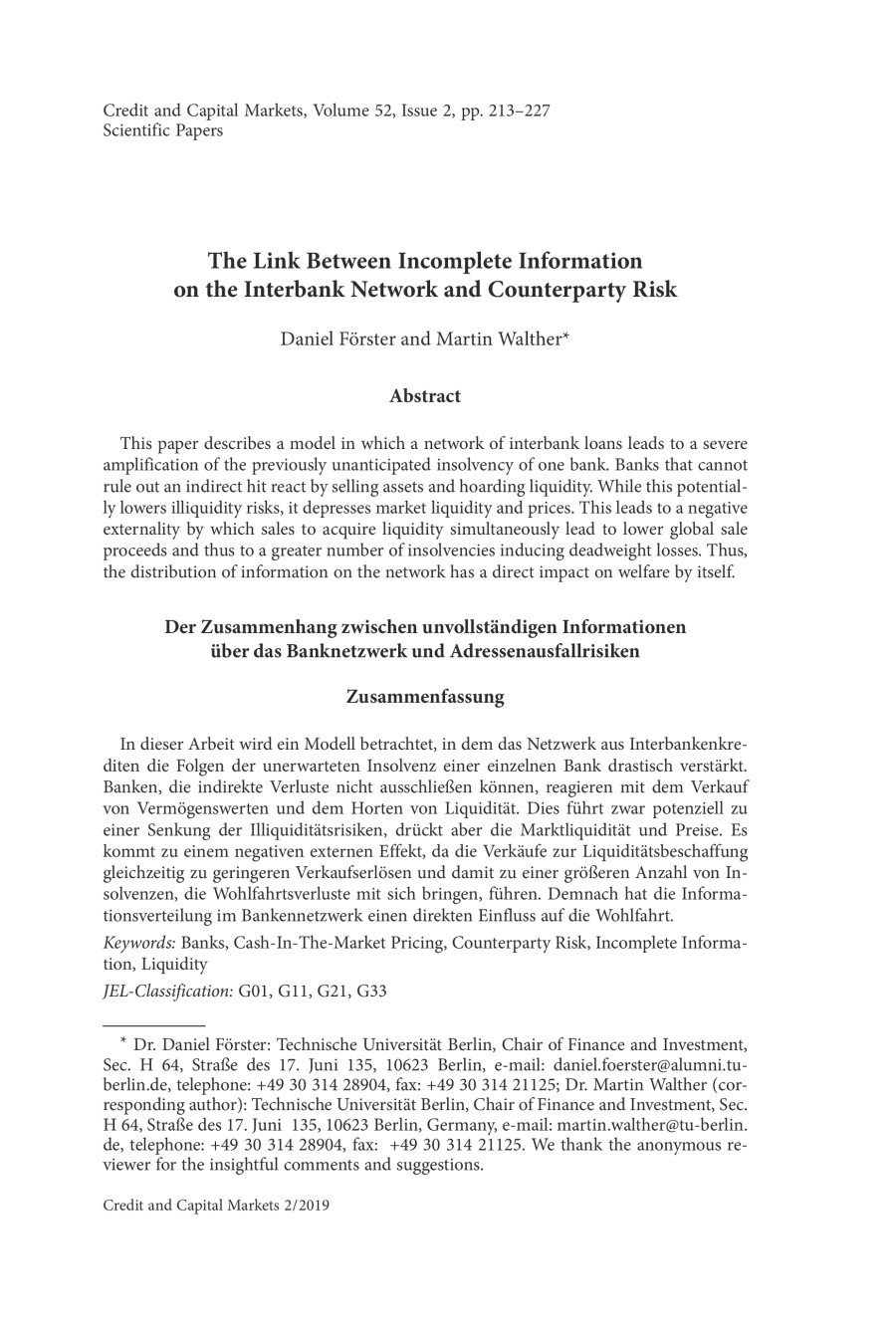 The Link Between Incomplete Information on the Interbank Network and Counterparty Risk