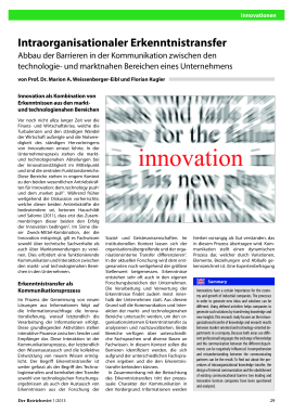 Intraorganisationaler Erkenntnistransfer