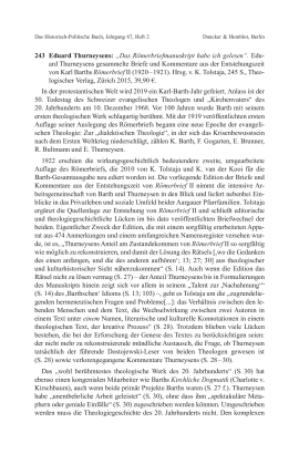 Eduard Thurneysens: „Das Römerbriefmanuskript habe ich gelesen“. Eduard Thurneysens gesammelte Briefe und Kommentare aus der Entstehungszeit von Karl Barths Römerbrief II (1920 – 1921). Hrsg. v. K. Tolstaja