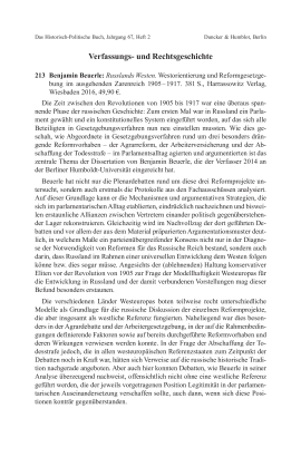 Benjamin Beuerle: Russlands Westen. Westorientierung und Reformgesetzgebung im ausgehenden Zarenreich 1905 – 1917