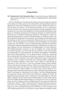 Eckhard Jesse / Tom Mannewitz (Hg.): Extremismusforschung. Handbuch für Wissenschaft und Praxis