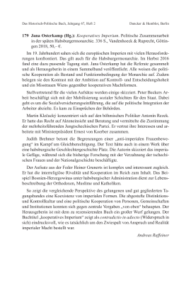 Jana Osterkamp (Hg.): Kooperatives Imperium. Politische Zusammenarbeit in der späten Habsburgermonarchie