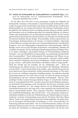 Institut für Kulturpolitik der Kulturpolitischen Gesellschaft (Hg.): Jahrbuch für Kulturpolitik 2015/16. Transformatorische Kulturpolitik