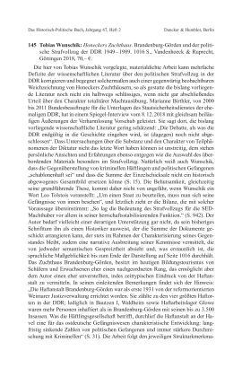 Tobias Wunschik: Honeckers Zuchthaus. Brandenburg-Görden und der politische Strafvollzug der DDR 1949 – 1989