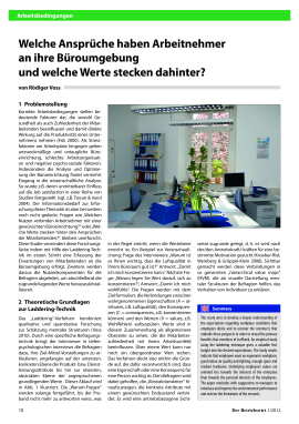 Welche Ansprüche haben Arbeitnehmer an ihre Büroumgebung und welche Werte stecken dahinter?