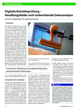 Digitale Betriebsprüfung – Handlungsfelder und vorbereitende Datenanalyse