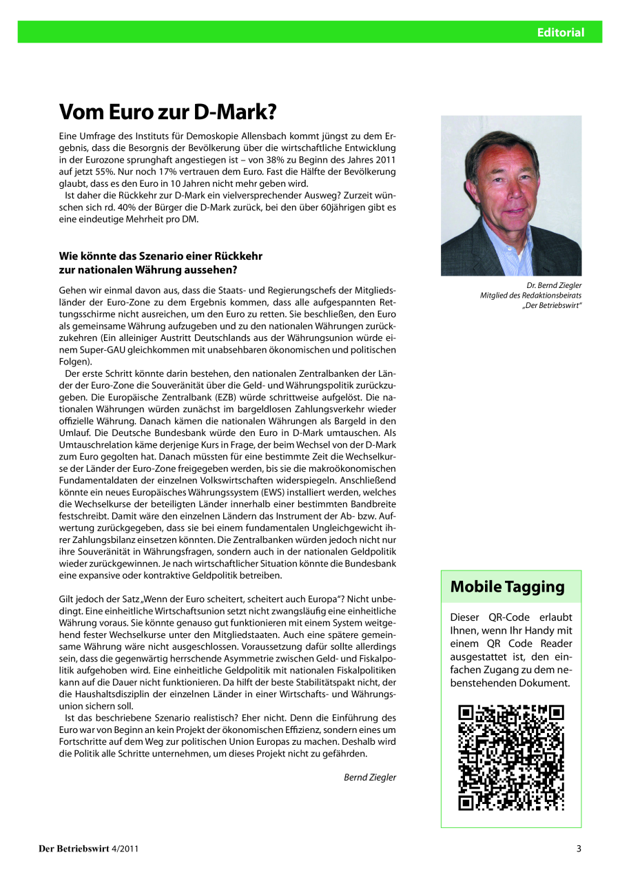 Editorial – Inhalt – Namen & Notizen – Aus den Hochschulen