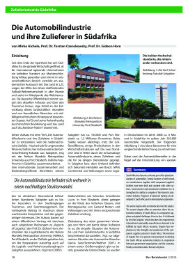 Die Automobilindustrie und ihre Zulieferer in Südafrika