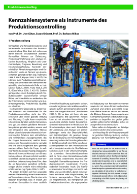 Kennzahlensysteme als Instrumente des Produktionscontrolling