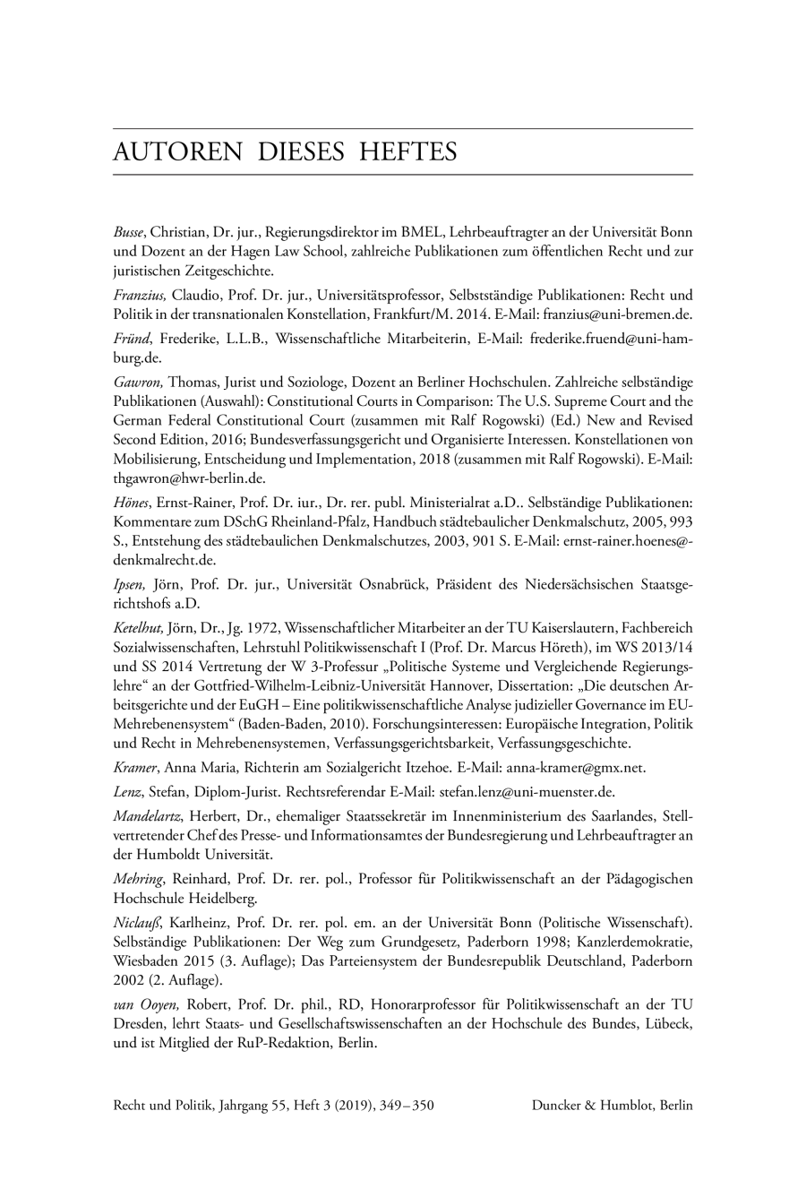 AUTOREN DIESES HEFTES
