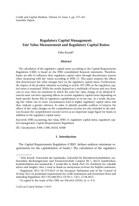 Regulatory Capital Management: Fair Value Measurement and Regulatory Capital Ratios