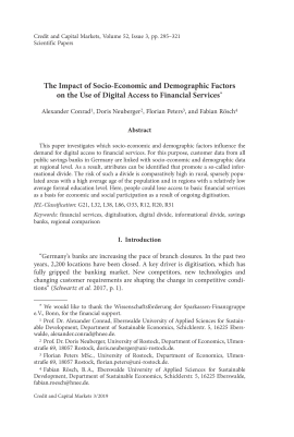 The Impact of Socio-Economic and Demographic Factors on the Use of Digital Access to Financial Services