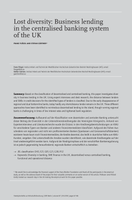 Lost diversity: Business lending in the centralised banking system of the UK