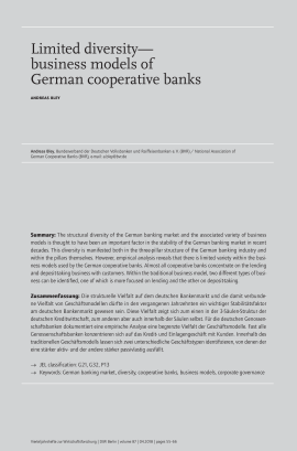 Limited diversity—business models of German cooperative banks