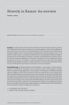 Diversity in finance: An overview