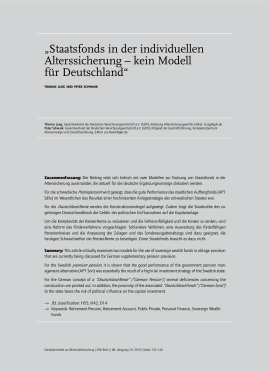 „Staatsfonds in der individuellen Alterssicherung – kein Modell für Deutschland“
