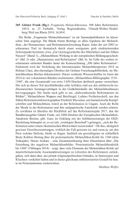 Günter Frank (Hg.): Fragmenta Melanchthoniana. 500 Jahre Reformation