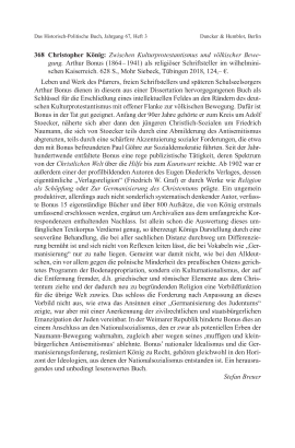 Christopher König: Zwischen Kulturprotestantismus und völkischer Bewegung. Arthur Bonus (1864–1941) als religiöser Schriftsteller im wilhelminischen Kaiserreich