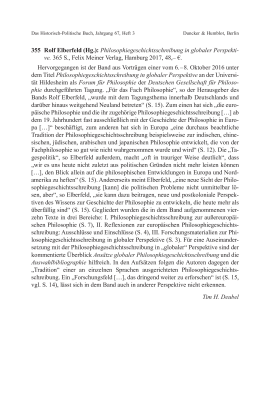Rolf Elberfeld (Hg.): Philosophiegeschichtsschreibung in globaler Perspektive