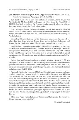 Theodore Karasik / Stephan Blank (Hg.): Russia in the Middle East
